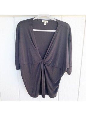UO Silence + Noise Twist in Time Plunging Tee Women's X-Small XS